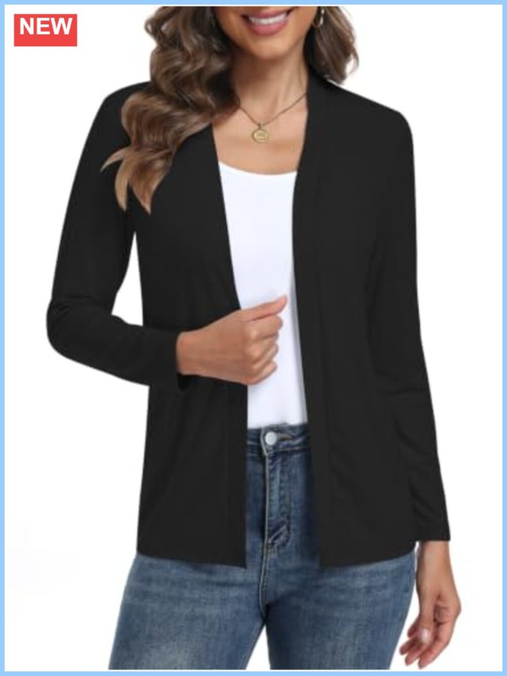 Women's Lightweight Open Front Long Sleeve Cardigan Casual Sweater